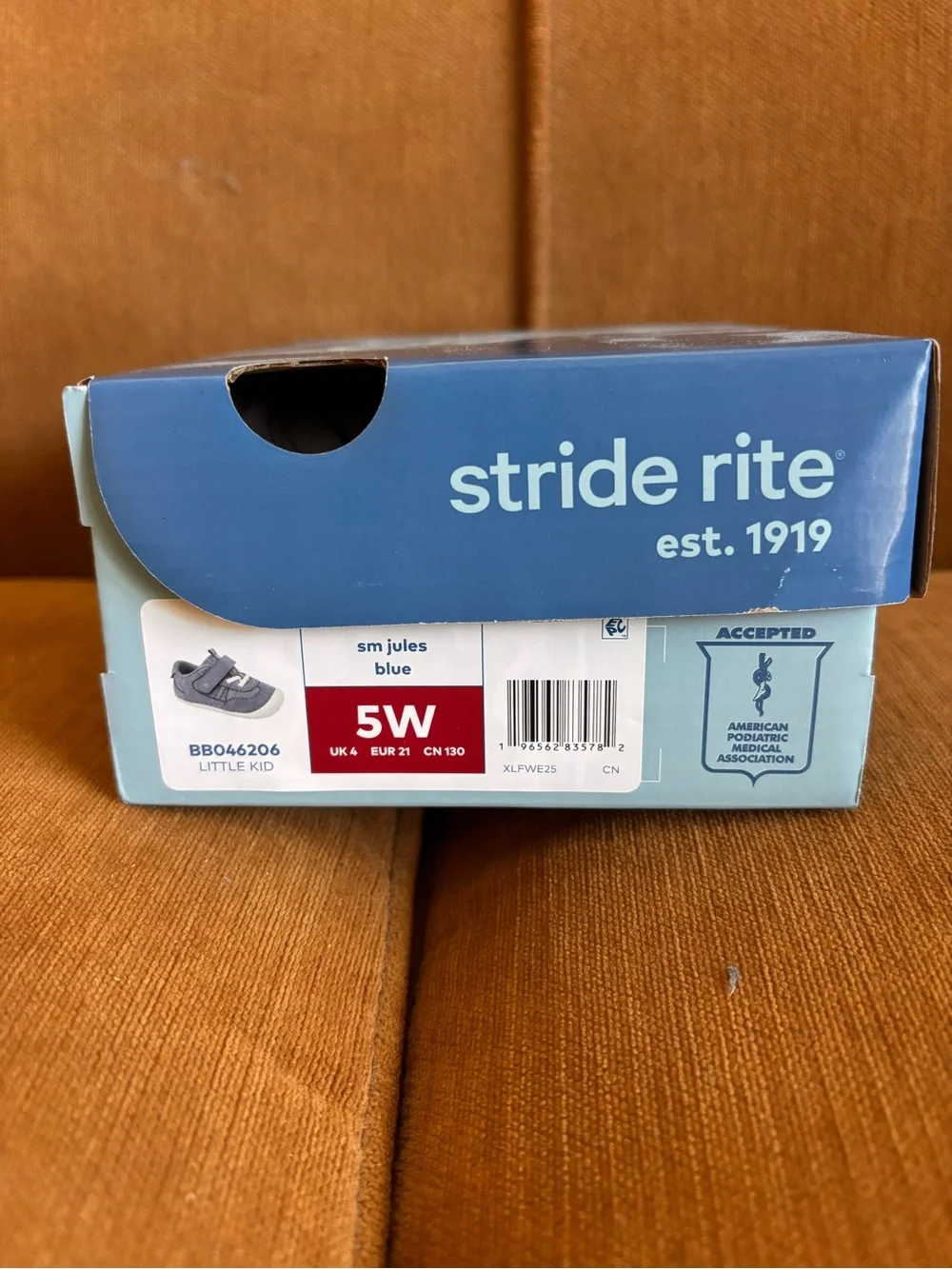 Stride Rite Light Blue Leather Baby Walker Sneakers